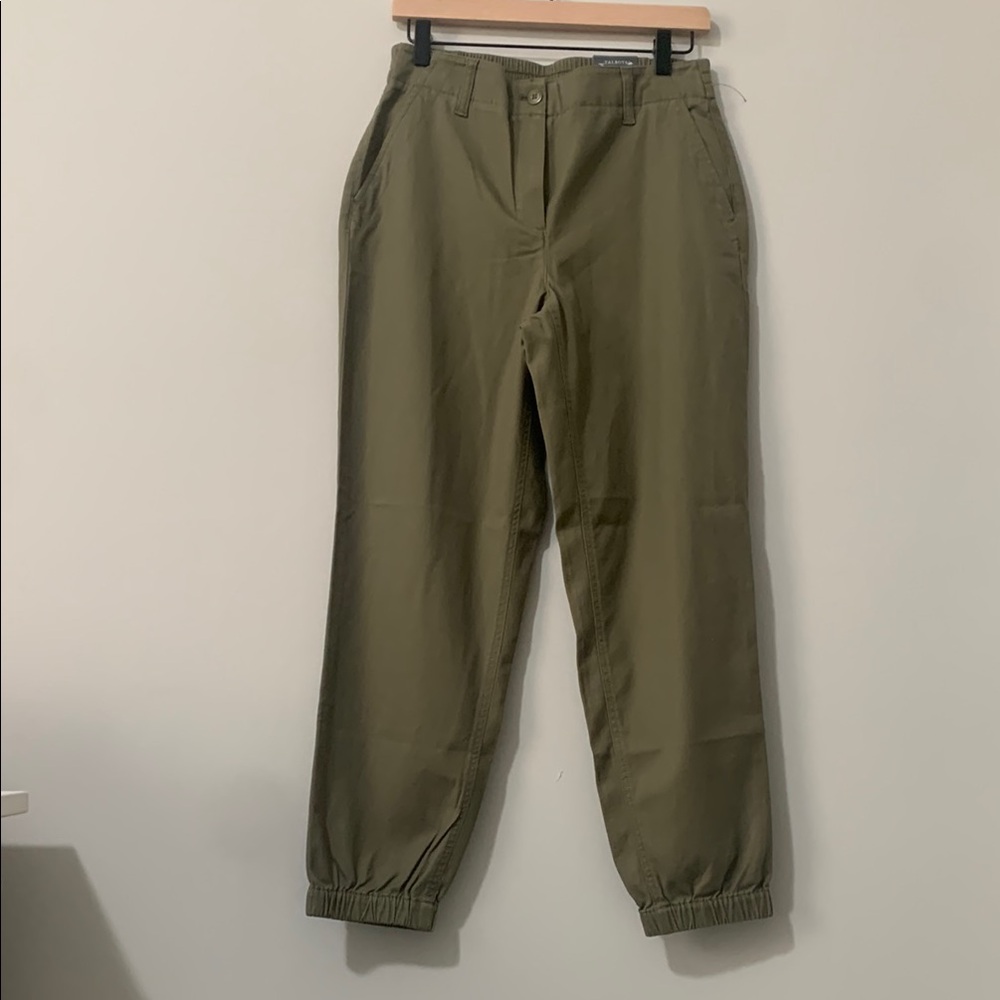NWT Talbots women's size S olivegreen elastic waist jogger pants
